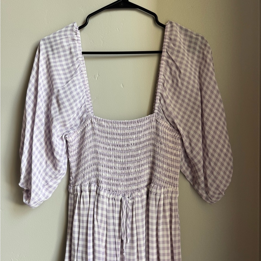 Christy Dawn Katrina Gingham Puff Sleeve Smocked Dress Cottagecore Prairie S - Picture 4 of 9